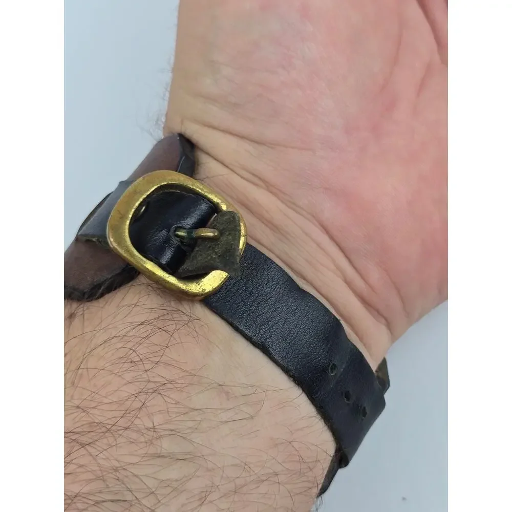 Vintage Spiro Agnew Mechanical Watch w/ Leather wrap wrist bracelet not working